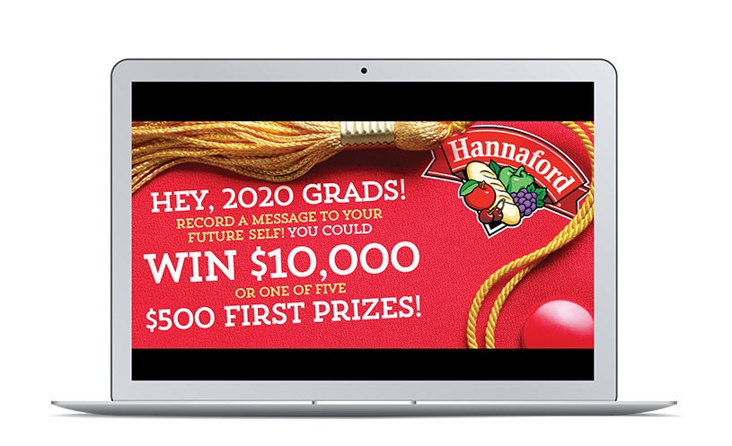 Laptop image of Hannaford's 2020 Graduate User-generated content contest