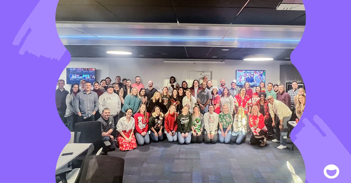 ebbo employees at the Connecticut office having fun at the 2022 holiday party.
