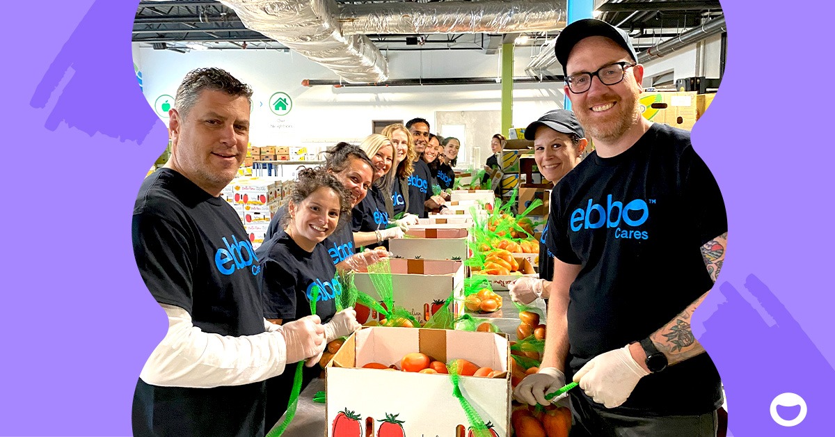 ebbo volunteers sorting food at CT Foodshare.
