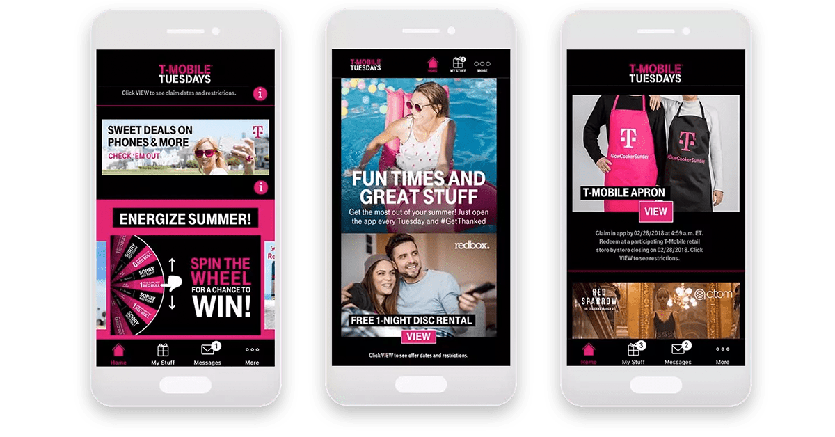 Screenshot of T-Mobile Tuesdays app