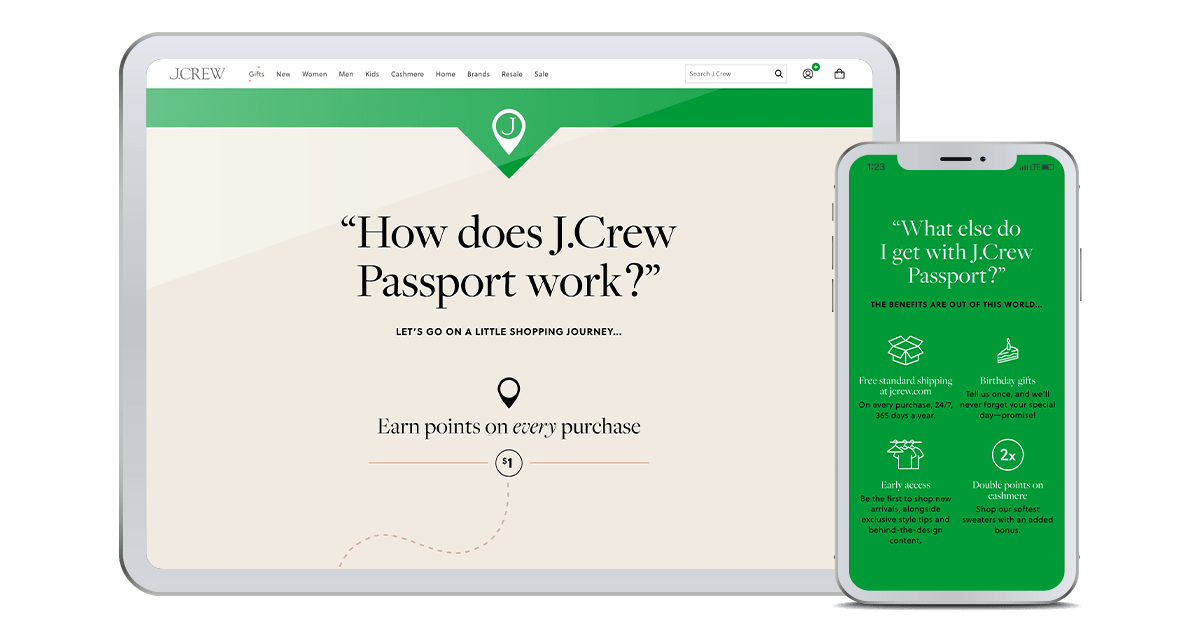 Screenshot of J. Crew Passport